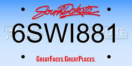 6SWI881 South Dakota License Plate