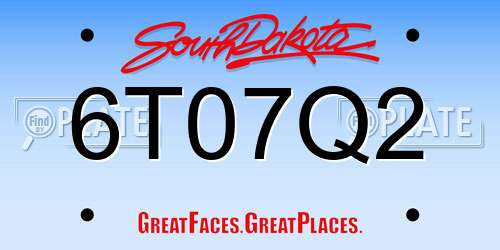 6T07Q2 South Dakota License Plate