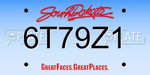 6T79Z1 South Dakota License Plate