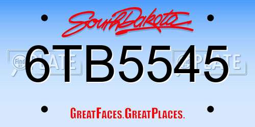 6TB5545 South Dakota License Plate