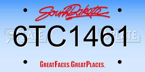 6TC1461 South Dakota License Plate