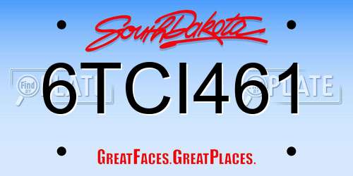 6TCI461 South Dakota License Plate