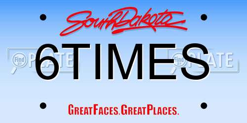 6TIMES South Dakota License Plate