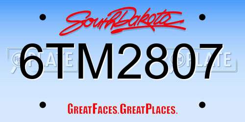 6TM2807 South Dakota License Plate