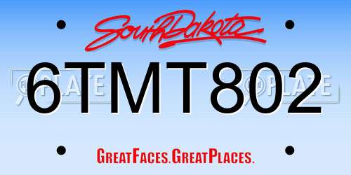 6TMT802 South Dakota License Plate