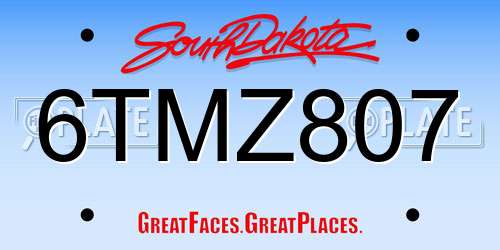 6TMZ807 South Dakota License Plate
