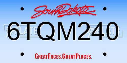 6TQM240 South Dakota License Plate