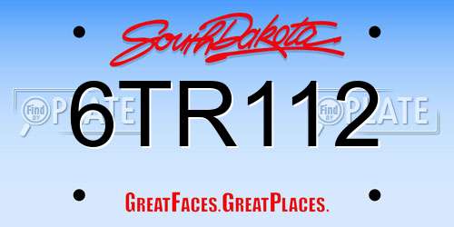 6TR112 South Dakota License Plate
