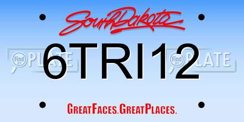 6TRI12 South Dakota License Plate