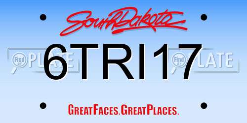 6TRI17 South Dakota License Plate