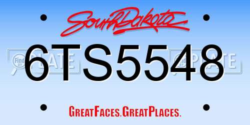 6TS5548 South Dakota License Plate
