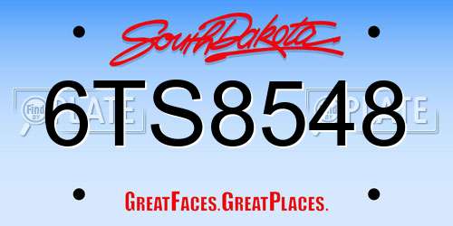 6TS8548 South Dakota License Plate