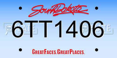 6TT1406 South Dakota License Plate