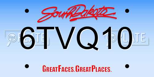 6TVQ10 South Dakota License Plate