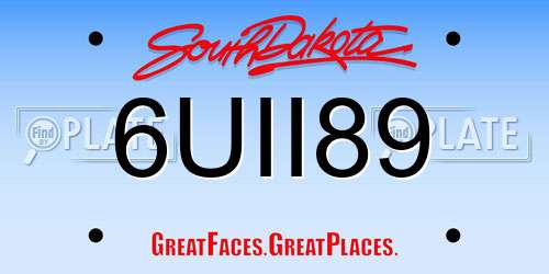 6UII89 South Dakota License Plate