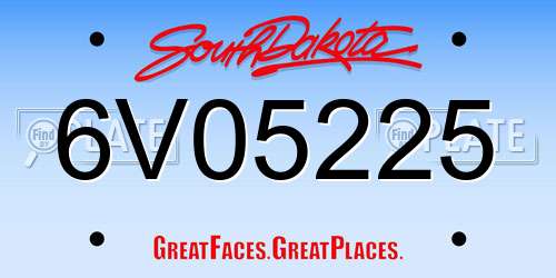 6V05225 South Dakota License Plate