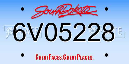6V05228 South Dakota License Plate