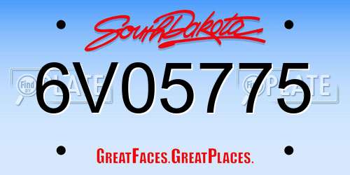 6V05775 South Dakota License Plate