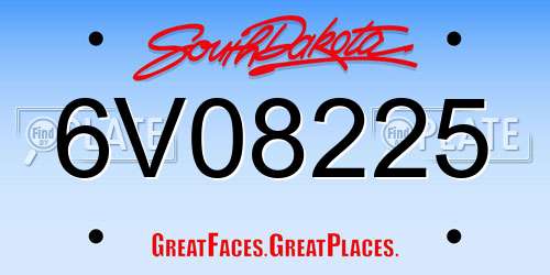 6V08225 South Dakota License Plate