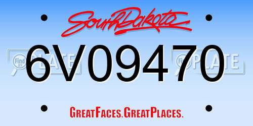 6V09470 South Dakota License Plate