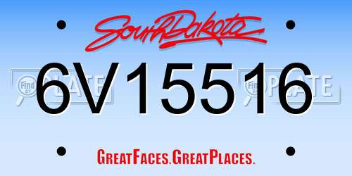 6V15516 South Dakota License Plate