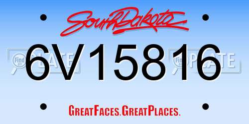 6V15816 South Dakota License Plate