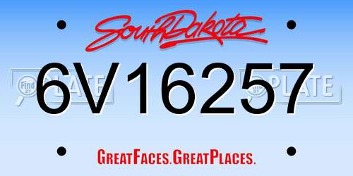 6V16257 South Dakota License Plate