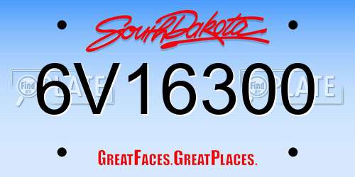 6V16300 South Dakota License Plate