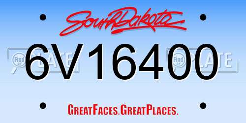 6V16400 South Dakota License Plate