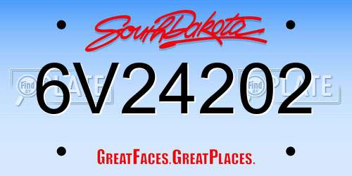 6V24202 South Dakota License Plate