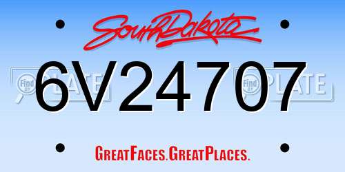 6V24707 South Dakota License Plate