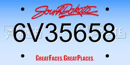 6V35658 South Dakota License Plate