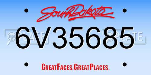 6V35685 South Dakota License Plate