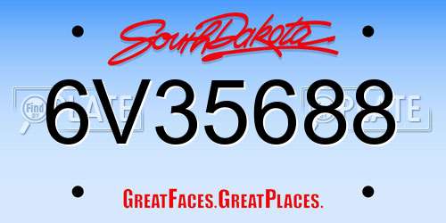 6V35688 South Dakota License Plate
