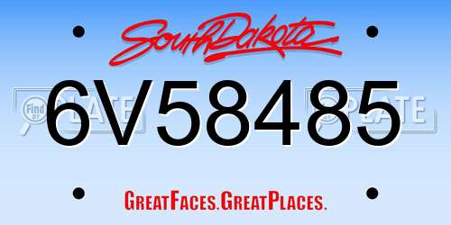 6V58485 South Dakota License Plate