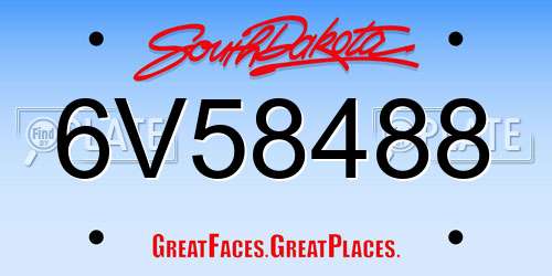 6V58488 South Dakota License Plate