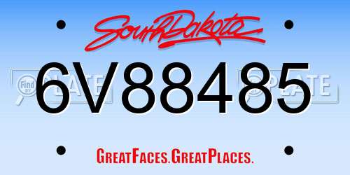 6V88485 South Dakota License Plate