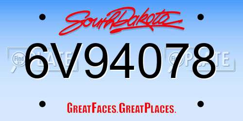 6V94078 South Dakota License Plate