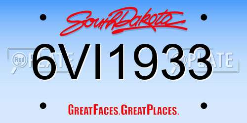 6VI1933 South Dakota License Plate