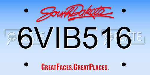 6VIB516 South Dakota License Plate