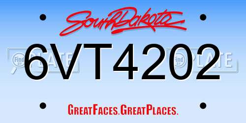 6VT4202 South Dakota License Plate