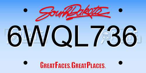 6WQL736 South Dakota License Plate