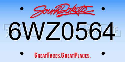 6WZ0564 South Dakota License Plate