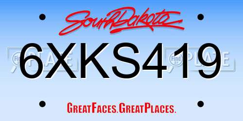 6XKS419 South Dakota License Plate