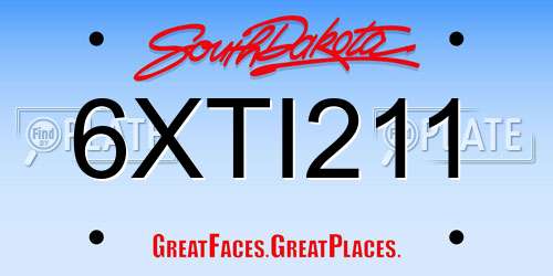 6XTI211 South Dakota License Plate
