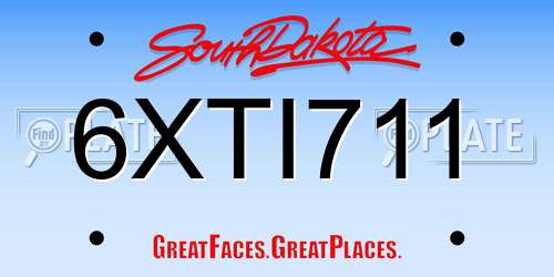 6XTI711 South Dakota License Plate