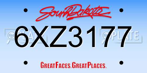 6XZ3177 South Dakota License Plate