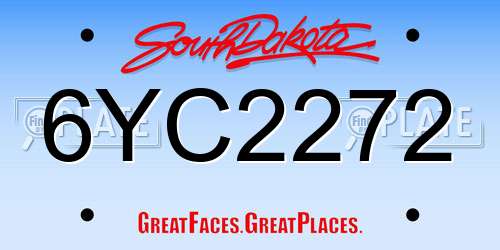 6YC2272 South Dakota License Plate