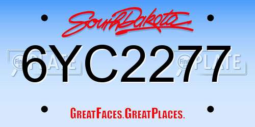 6YC2277 South Dakota License Plate
