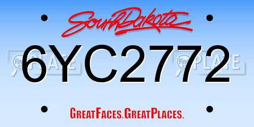 6YC2772 South Dakota License Plate